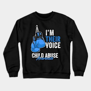 Child Abuse Prevention Awareness Month Blue Ribbon gift idea Crewneck Sweatshirt